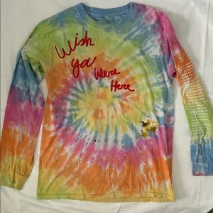 astroworld wish you were here tour tie dye long sleeve t shirt